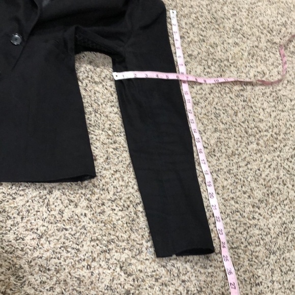 Little Joe Woman Blazer Suit Jacket Size Medium Black Whip Stitch Faux Leather - Picture 11 of 11